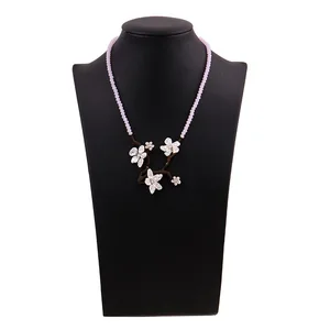Free shipping baraoque pearls cherry blossom pink bead necklace