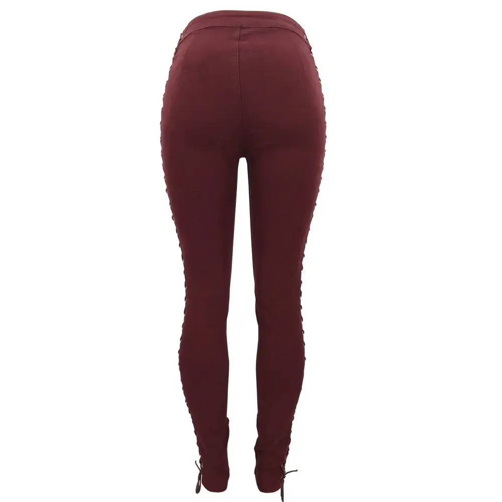 

2019 Slim Jeans for Women New Sexy Fashion Ripped Skinny Bandage Metal Denim Hole High Waist Pencil Jeans Plus Size
