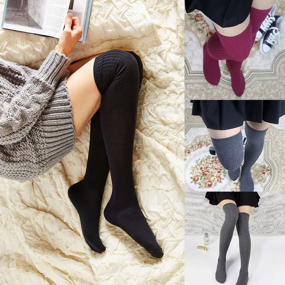 

New Fashion Women's Stockings Sexy Warm Thigh High Over The Knee Socks Long Cotton Stockings For Girls Ladies accessories