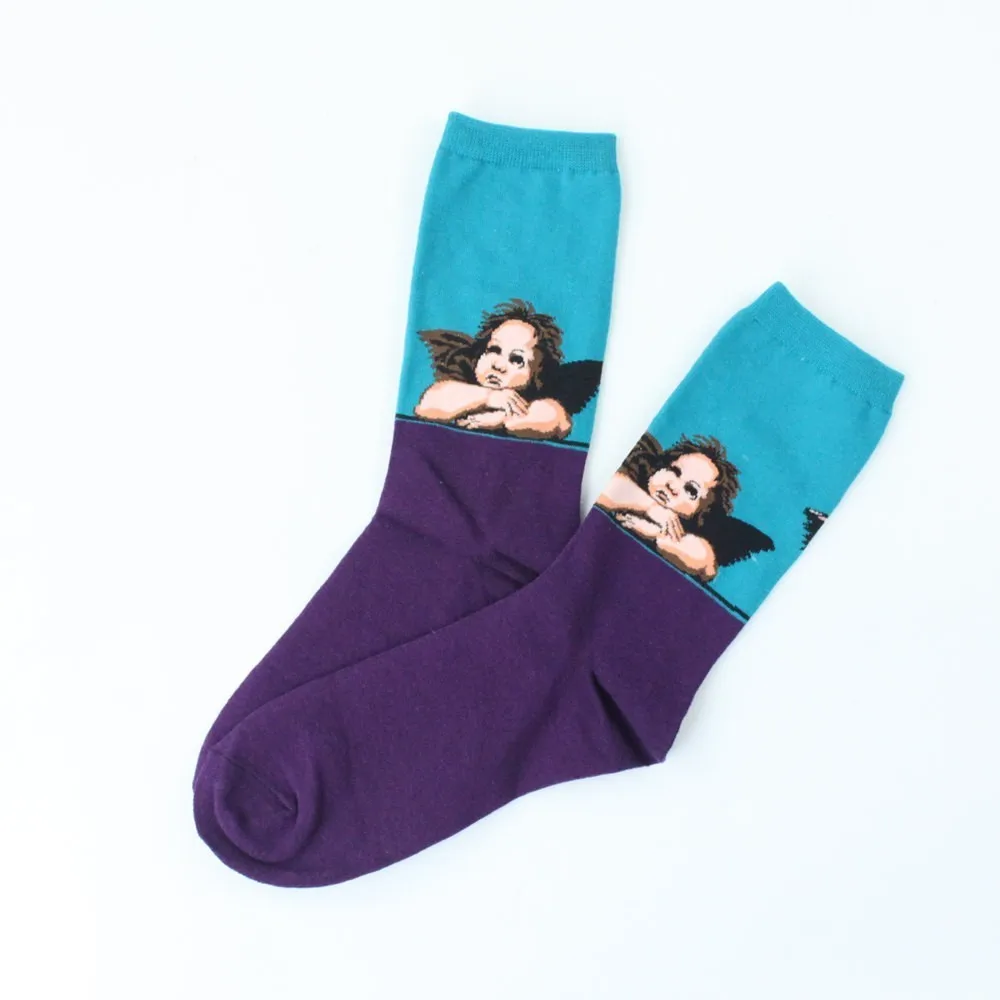 Новинка 3d Ретро стиль рисование искусство носки унисекс для женщин и мужчин