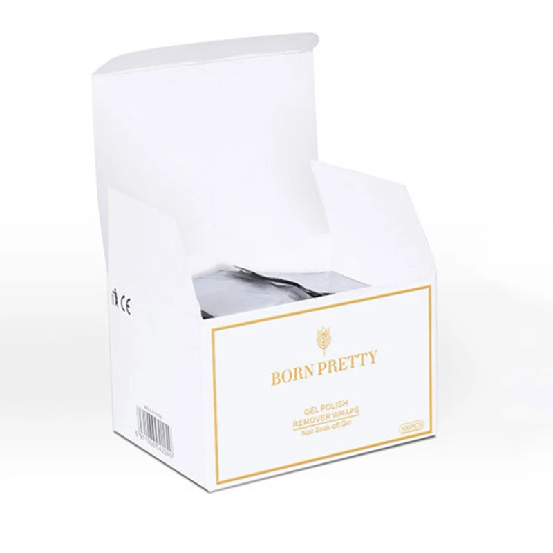 100pcs Aluminum Tinfoil Nail Art Soak Off UV Gel Polish Remove Wraps Remover Beauty Makeup Tool with cotton pad | Красота и здоровье