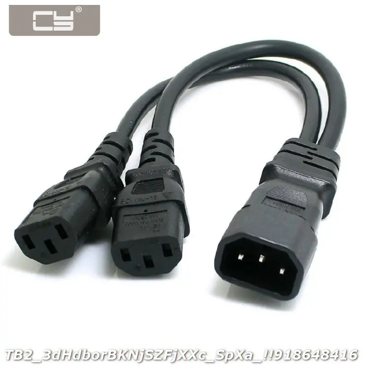 

CY Y Type Splitter Adapter Cable Cord Single C14 to Dual 5-15R Short Power