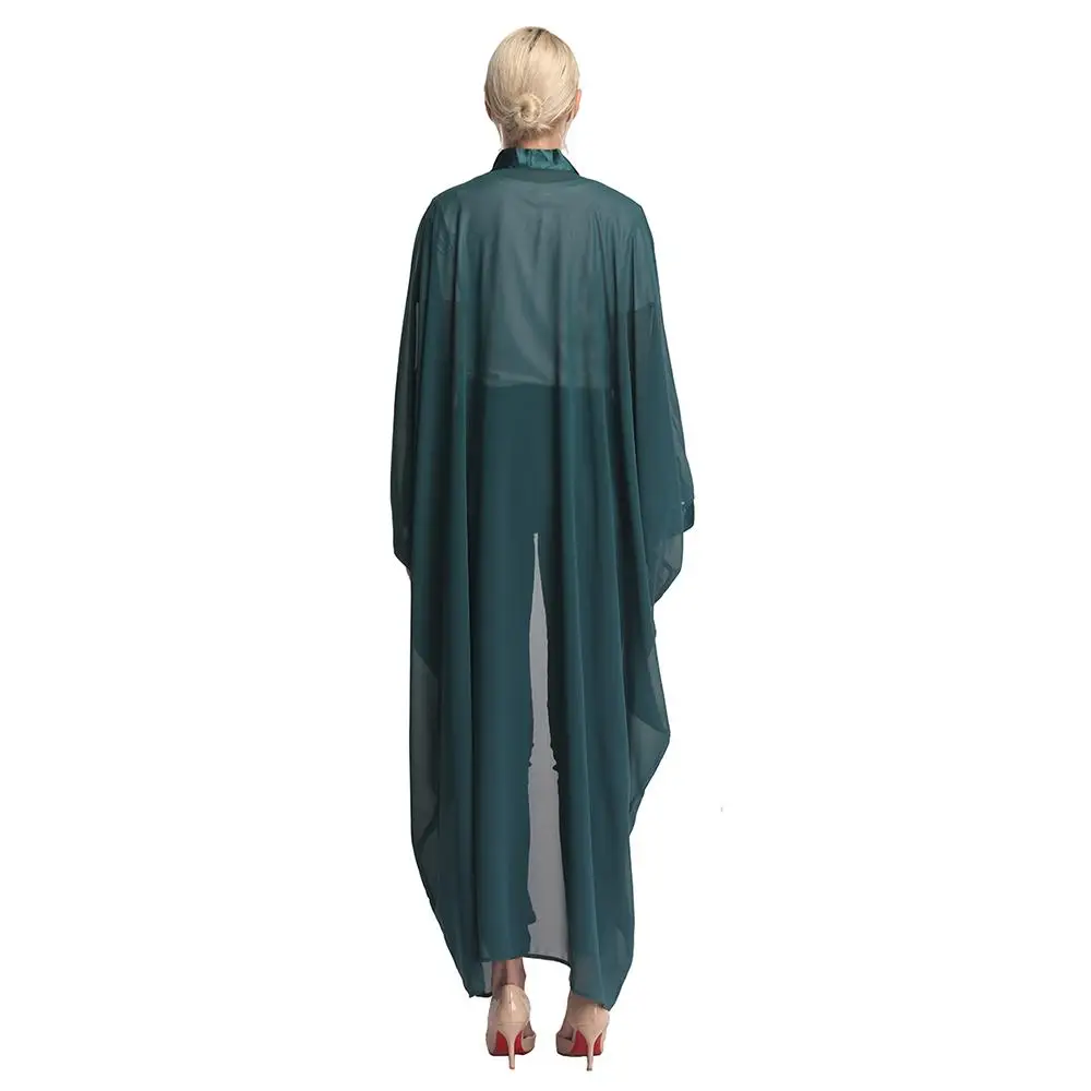 Женское длинное Кимоно размера плюс Mujer 2019 Abaya мусульманская женская шифоновая