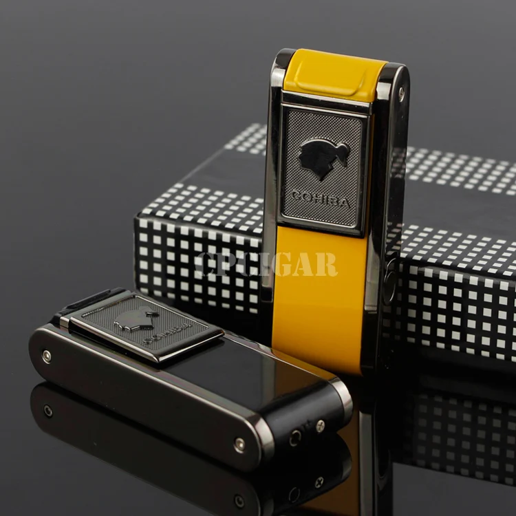 COHIBA аксессуары для сигар карманный размер металлический 2 Факел ветрозащитный