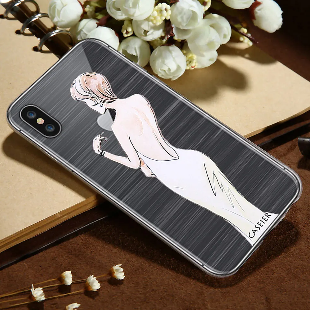 CASEIER Дамский чехол для телефона iPhone 7 8 X Мягкий силиконовый из ТПУ Plus сексуальный