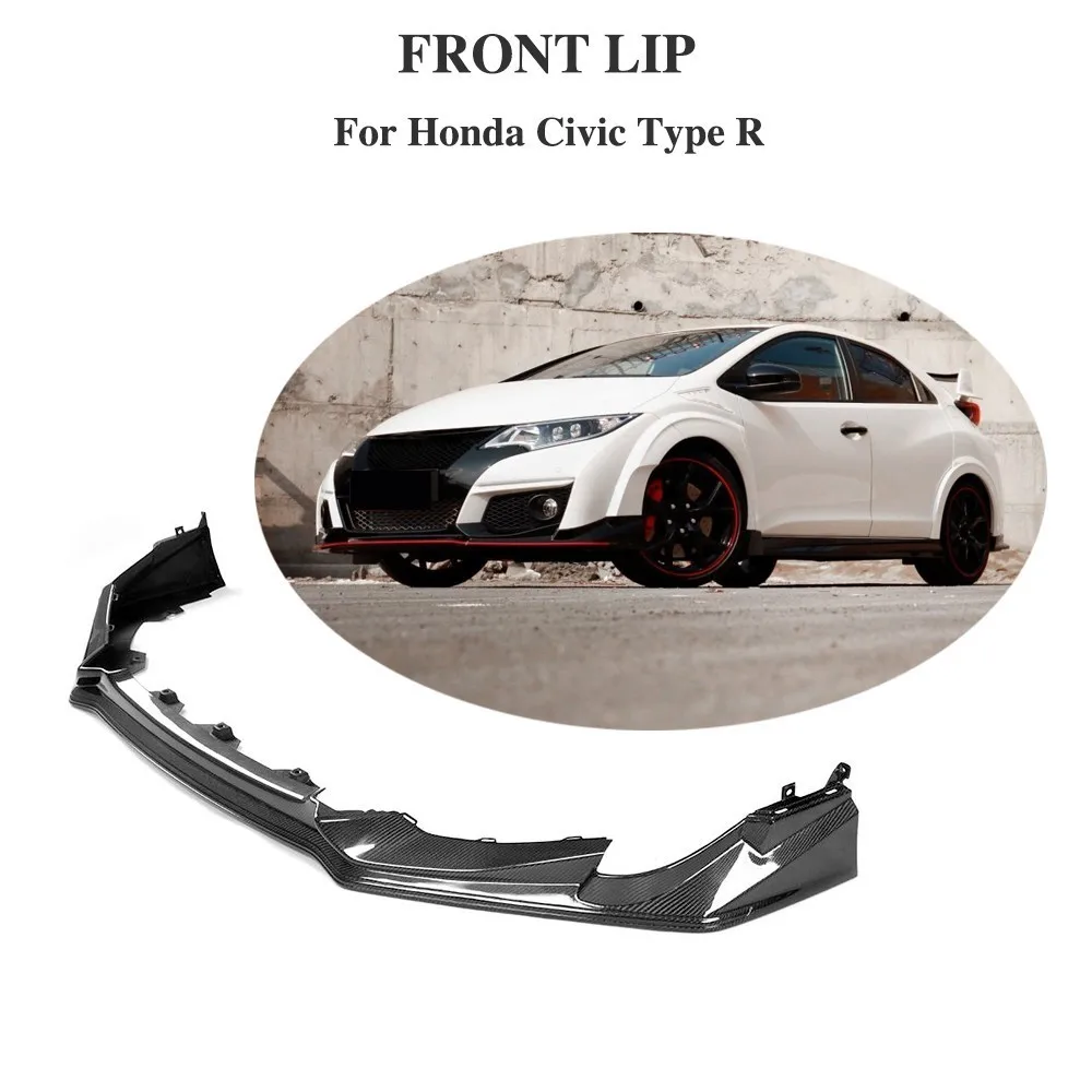 Для переднего бампера губ спойлера из углеродного волокна Honda Civic Type R 2015