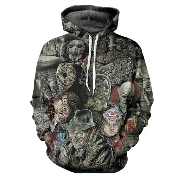 Мужские толстовки с объемным принтом Клоун ужас сезон осень для мужчин и женщин