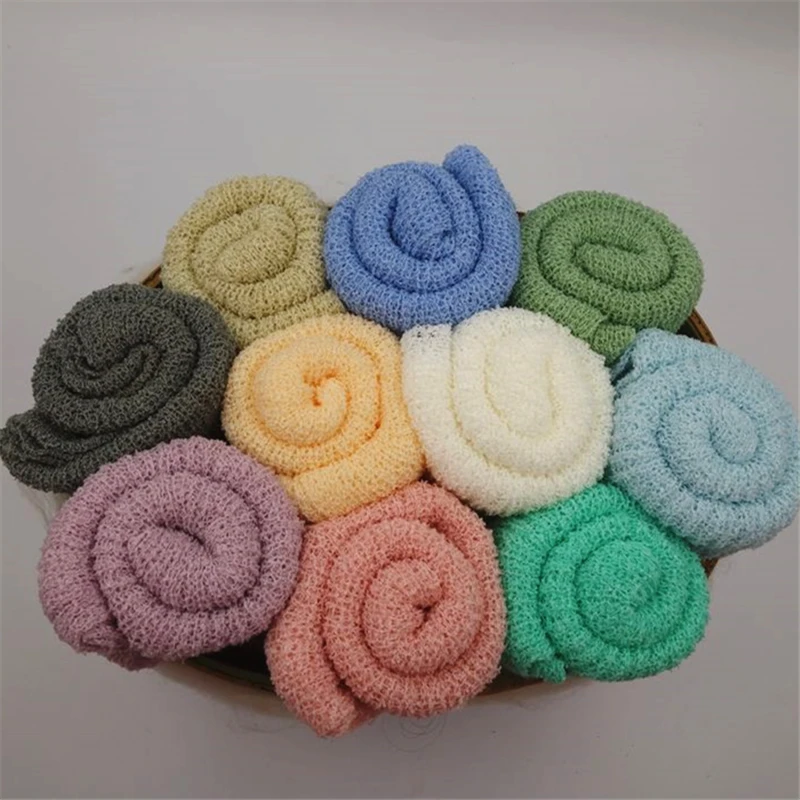 

10pcs/lot 150*30cm Stretch Knit Wrap Newborn Baby Photography Studio Props Boutique Soft Stretch Wrap Baby Blanket Swaddle Wraps