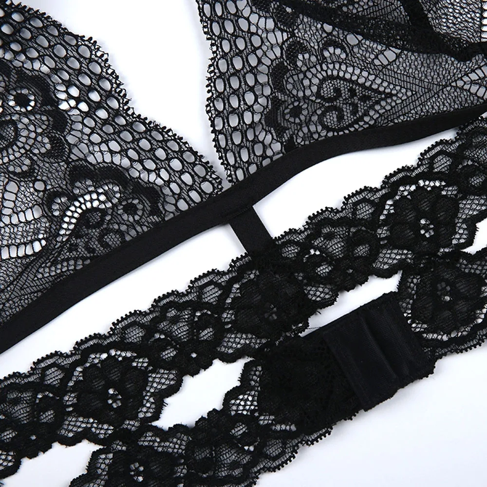 Missomo 2017 New Fashion Women Black Sexy Lace Jacquard Trim Bralette Adjustable Wide Straps Bras|wide strap bras|bra fbra fashion |