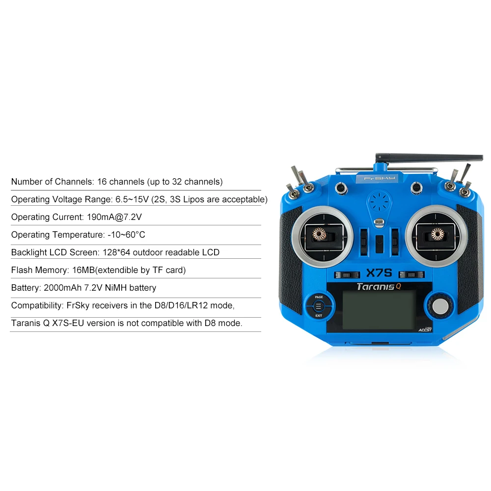Передатчик FrSky Taranis Q X7S 16CH с датчиком Холла M7 карданный подвес + сумка из ЭВА для