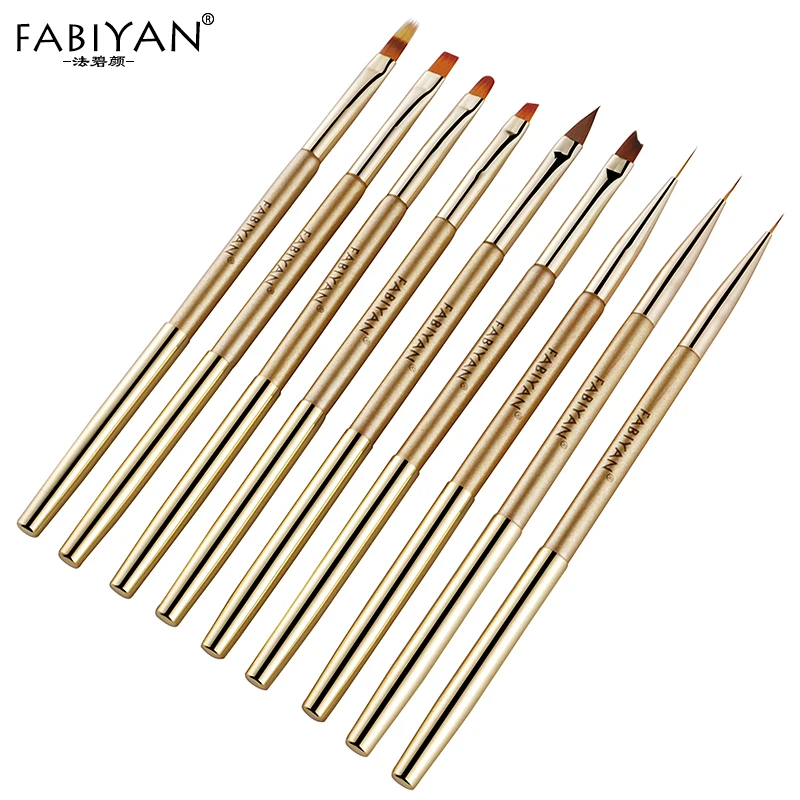 9 стилей кисть для дизайна ногтей Плоская Круглая Удлиняющая ручка вкладыш