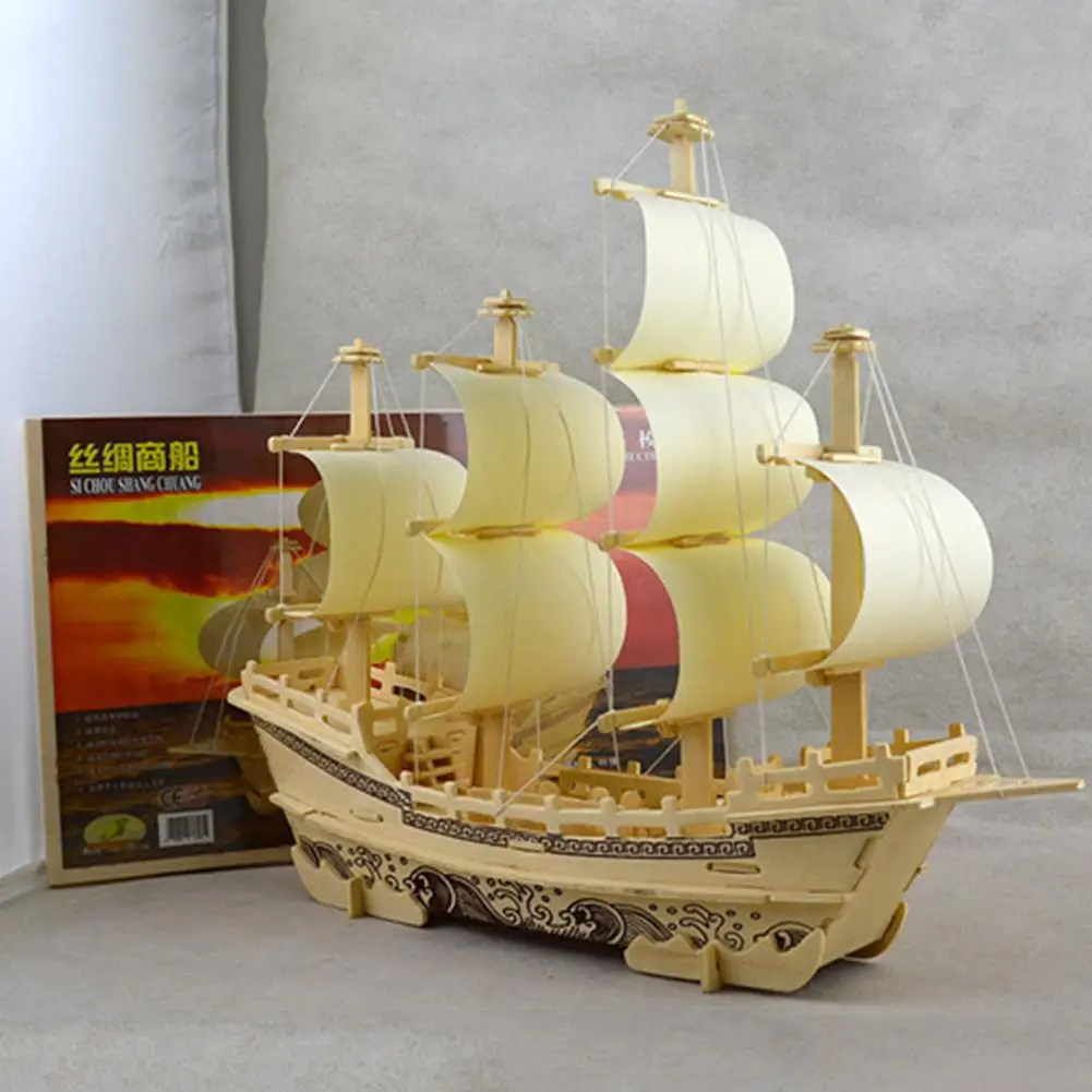 Деревянный 3D DIY Модель Шелкового корабля сборка имитация головоломки игрушка в