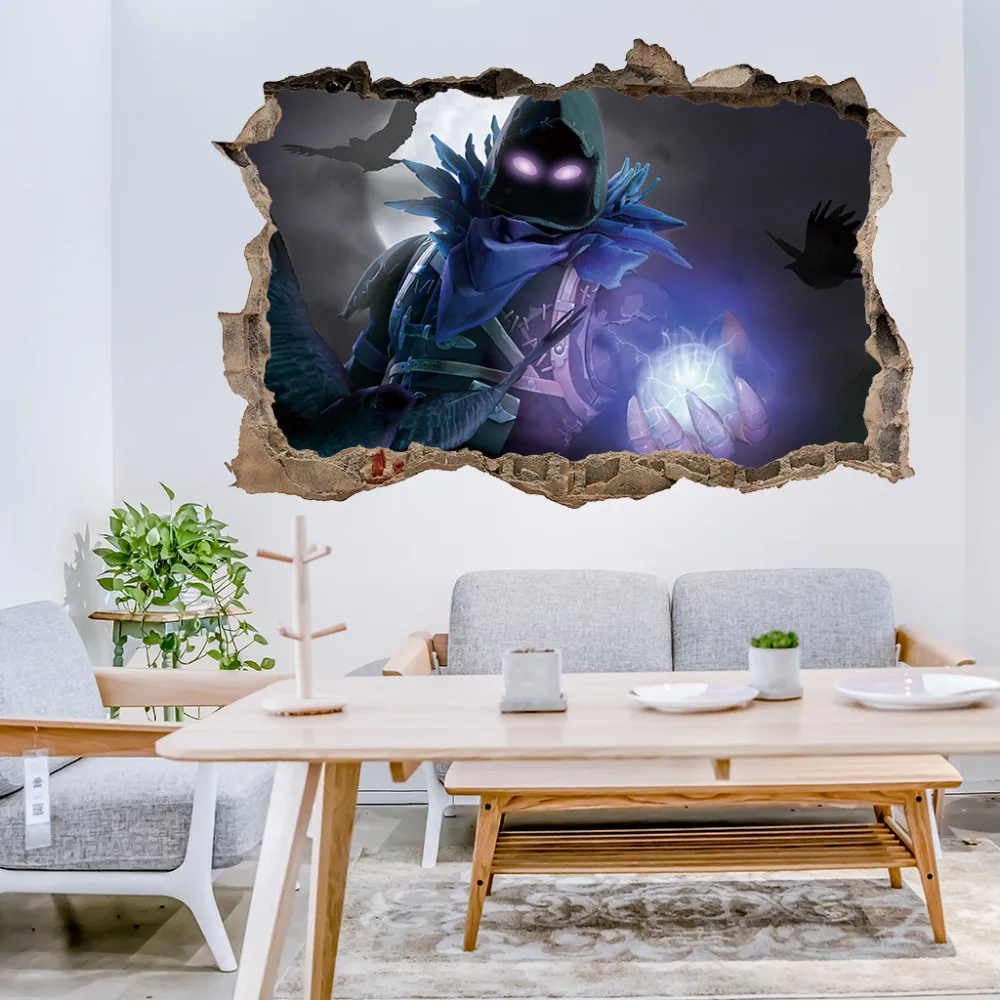 One Piece Creative 3d Battle Broken Wall Stickers For Kids Rooms Wallpaper Decor Party Decoration Maison Home Decals | Дом и сад
