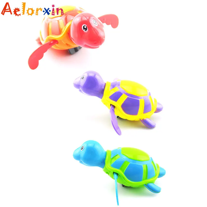 Clockwork Baby Bath Toys Swimming Turtle Animal Wound-up Chain Plastic Kids Toys For Children Outdoor Toy Newborns Educational