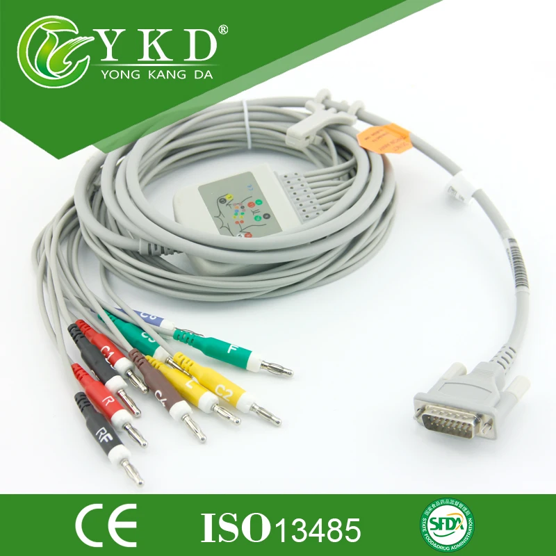 Совместимый с Schiller ecg cable 10 свинцовых проводов для контроля за состоянием
