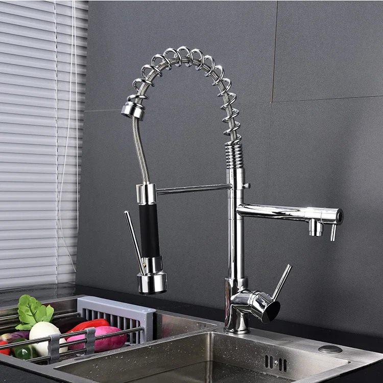 Kitchen Dish Basin Mixing Spring Faucet Full Copper Double Use Water Tap | Обустройство дома