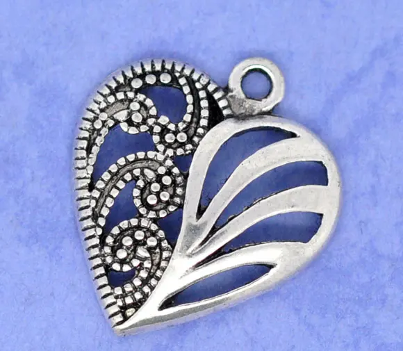 DoreenBeads 30 Серебряный цвет полые подвески в форме сердца 22x19 мм (B08736) Иу | Украшения и