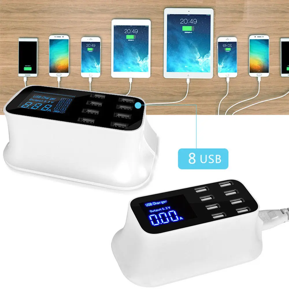 8 Порты и разъёмы несколько USB Зарядное устройство концентратора адаптер ЖК