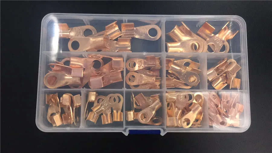 90pcs/lot 10A-100A Copper Battery Cable Connector Terminal Open Lugs Wire Terminals OT | Автомобили и мотоциклы
