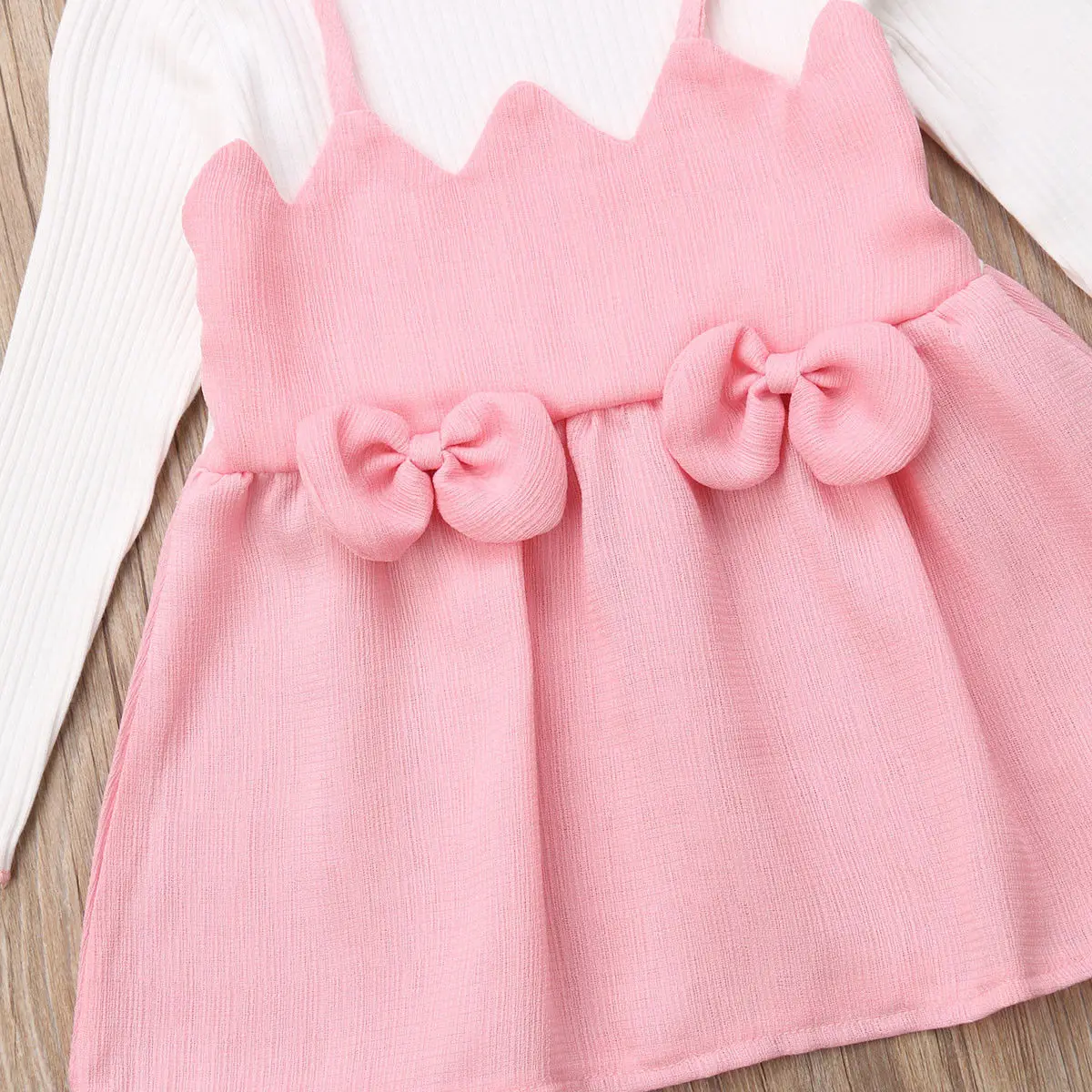 Newborn Baby Kids Girls Long Sleeve Patchwork Princess Dress Little Girl Tutu Bow Dresses Clothes New 0-3T | Детская одежда и