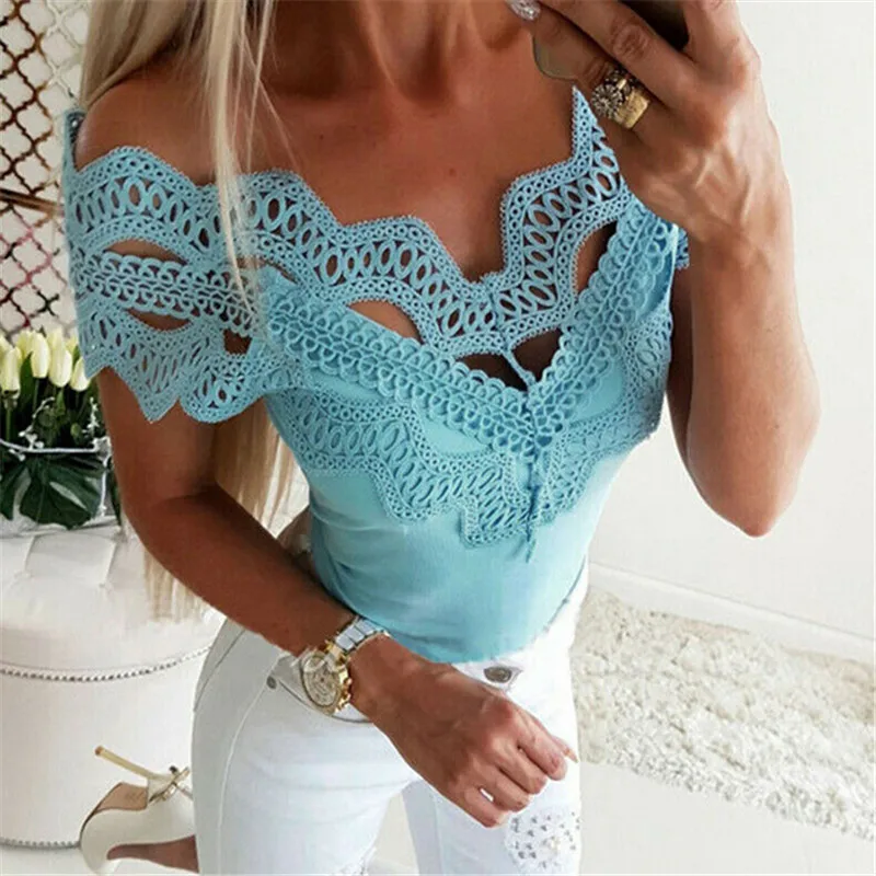 Женская Повседневная футболка с коротким рукавом белая синяя Однотонная