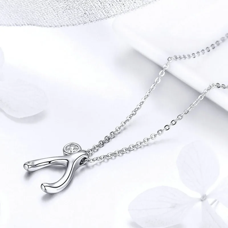 2019 летние кулоны Wishbone ожерелье из серебра 925 пробы Lucky Guardian эффектные корейские