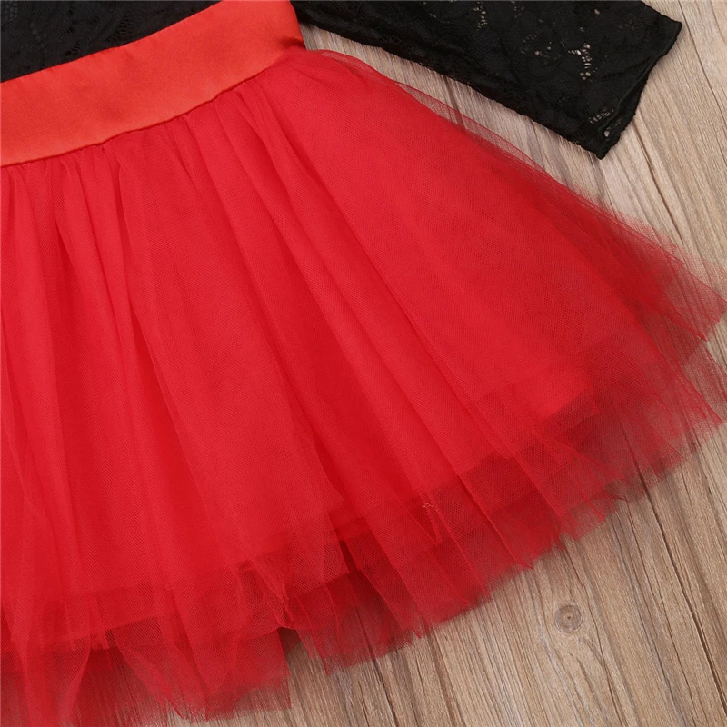 Christmas Girls Floral Lace Tulle Tutu Mini Dress Kids Girl Dresses Party And Wedding Costume Xmas Princess For Children | Детская