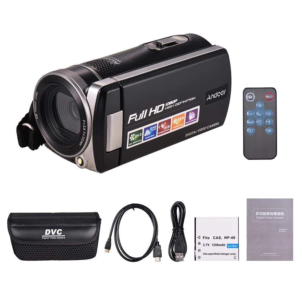 Цифровая видеокамера Andoer F450 Full HD 1080P 4 МП 18X цифровой зум DV 30FPS с 3 0 дюймовым ЖК