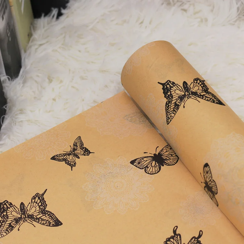 10 листов двухцветная цветочная упаковка с рисунком бабочки фотобумага из крафт