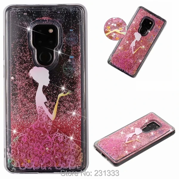 Liquid Quicksand Glitter Flower Soft TPU Case For Huawei P Smart P20 PRO MATE 20 10 P8 LITE 2017 P10 Honor 7C 7A Cover 1pcs | Мобильные