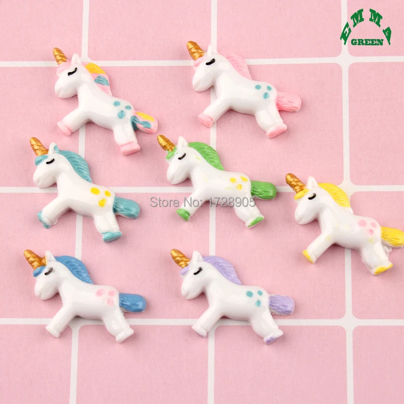 

Unicorn Kawaii Cute Design 10pcs 34mm big Resin Cabochons Christmas Home Party Decorations Cabochon Craft Embellishment