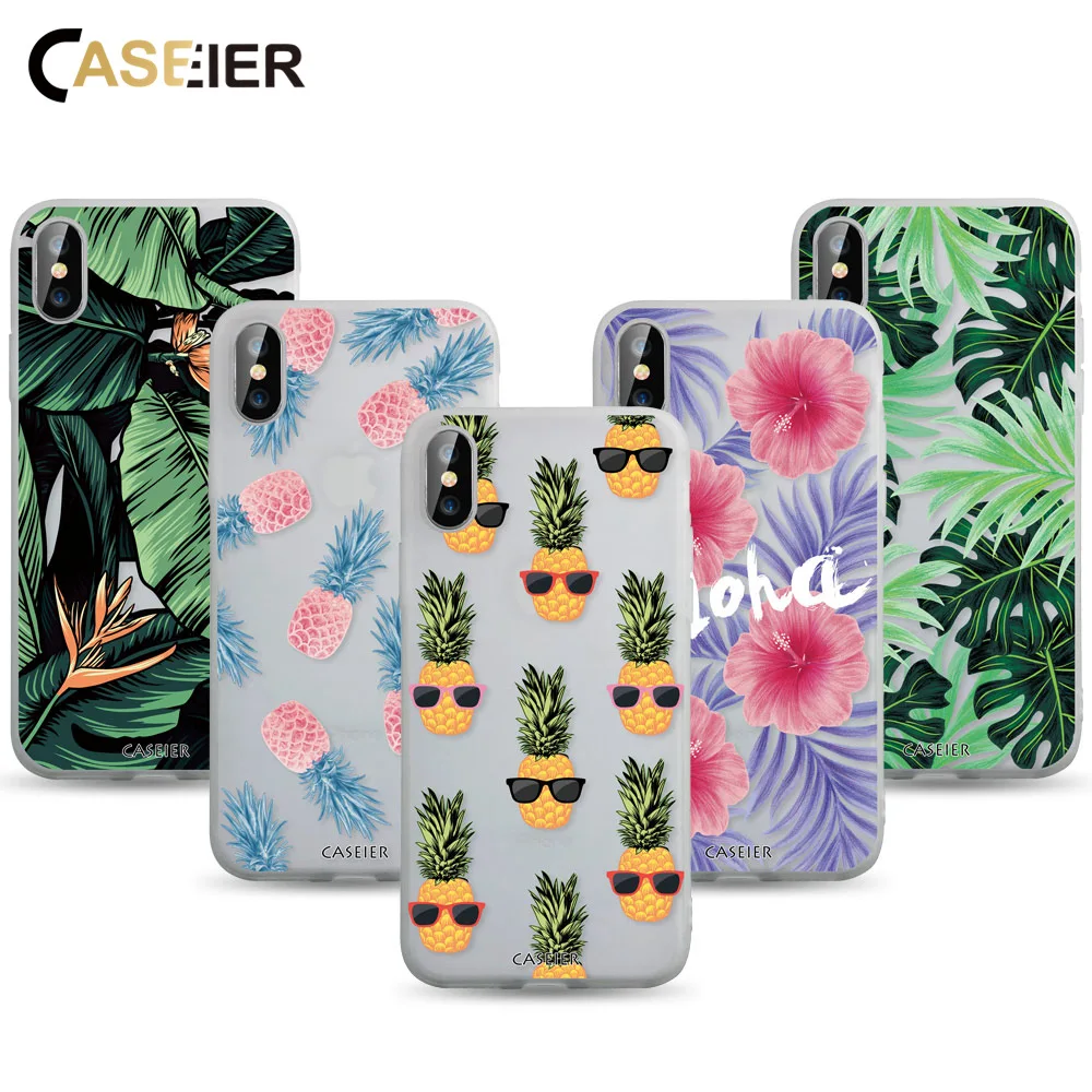 CASEIER чехол для телефона с рисунком iphone 7 8 6 6S Plus X XS MAX XR Ананасовый Узор Чехлы 5 5S SE