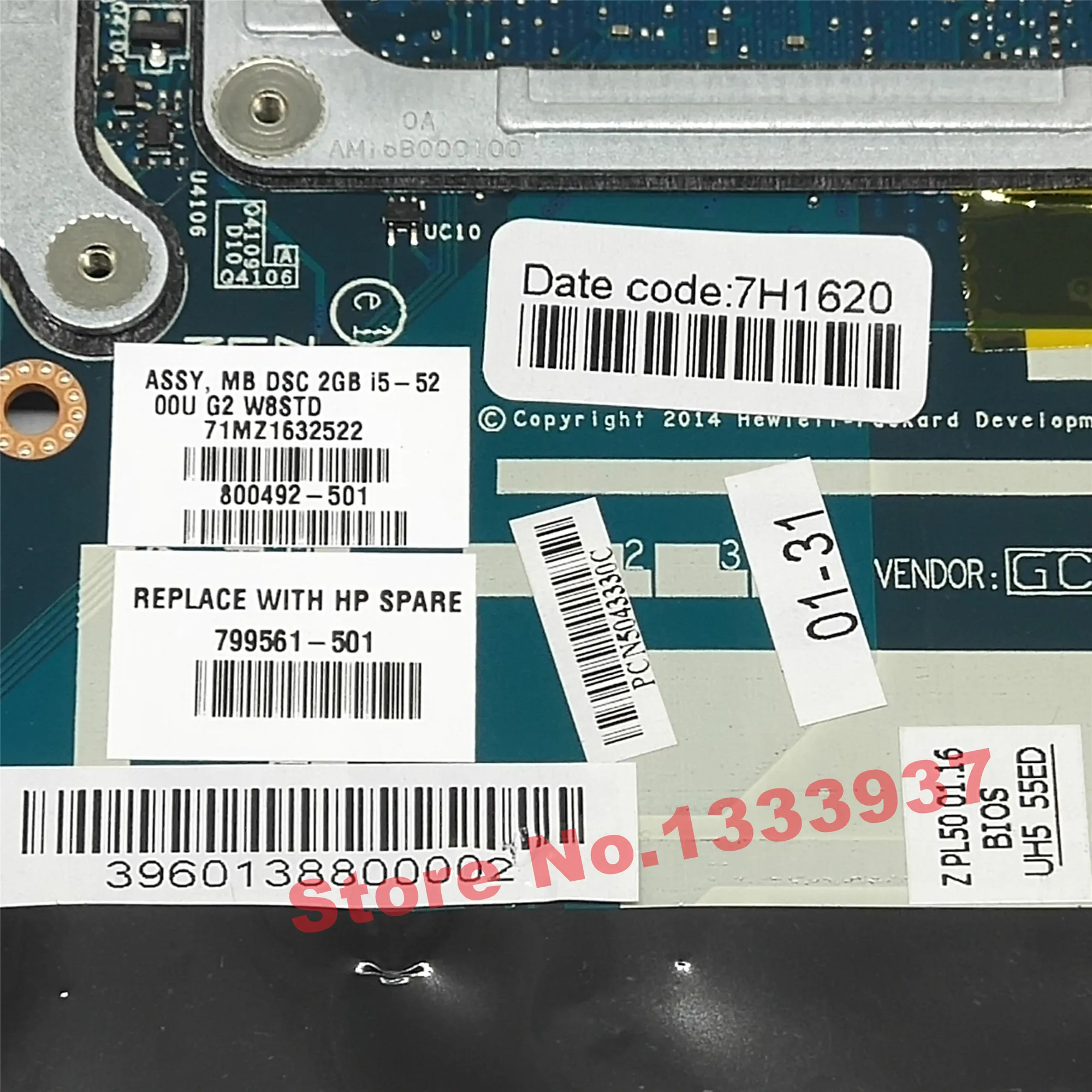 

Mainboard 800492-501 799561-501 FOR HP 450 G2 440 G2 Laptop Motherboard ZPL40 ZPL50 ZPL70 LA-B181P I5-5200 799561-001 799561-601