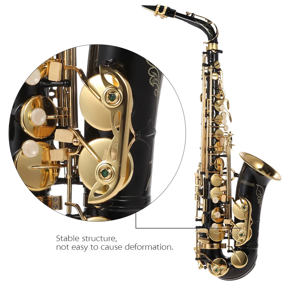 Альт-саксофон ammoon Eb латунный лакированный золотой E плоский Sax 82Z тип клавиши с