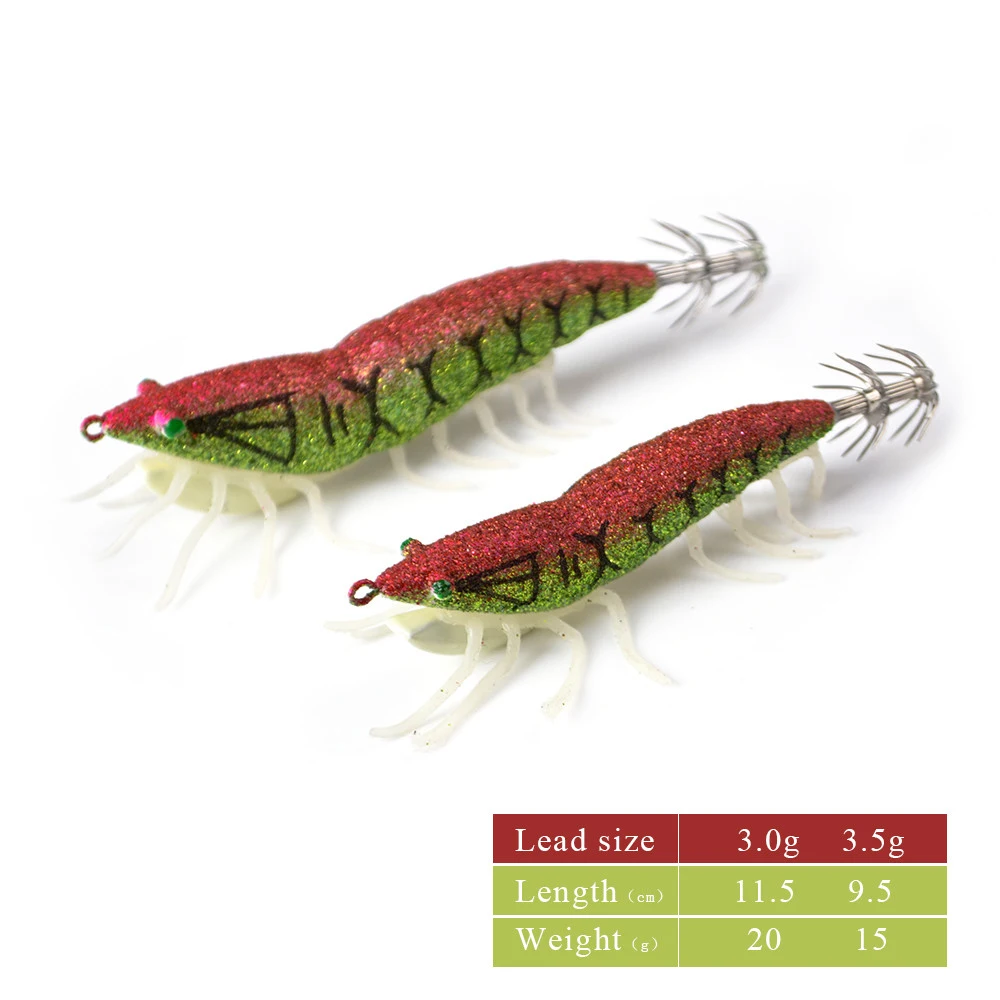 SEWS-wood shrimp hard plastic squid lure jigs for 115mm 20g 1 pcs/lot Artificial jigging Bait | Спорт и развлечения