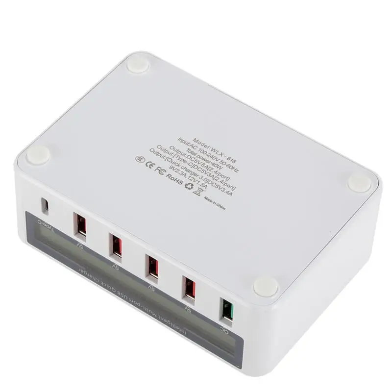 BEESCLOVER 5 Port USB QC 3.0 Quick Charger LCD Voltage Current Display for iPhone iPad Samsung &amp quick port r25 | Электроника