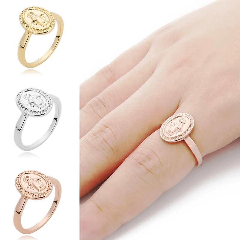 Изящное розовое золото размер 6 7 8 9 10 1 шт. Дева Мария 2020 Новое поступление модные
