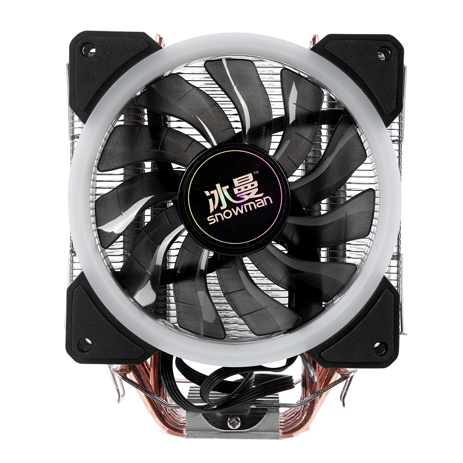 Кулер для процессора SNOWMAN 4PIN 6 тепловых трубок один RGB светодиодный вентилятор