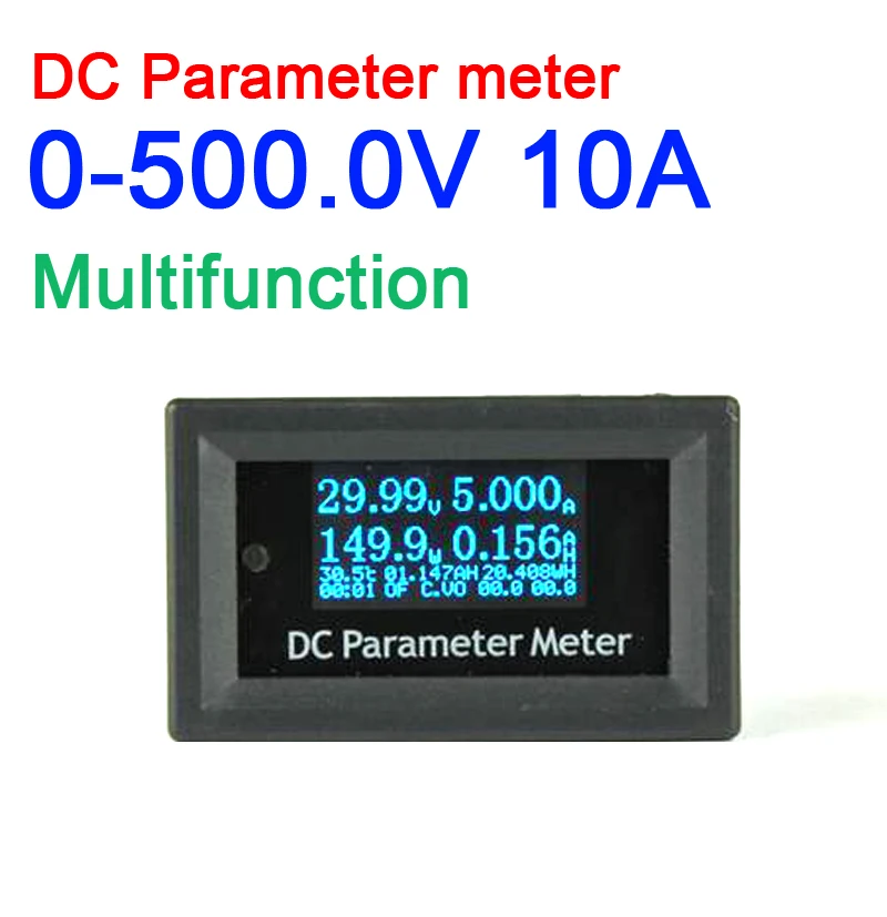 OLED 12 в 1 DC 500 В 10A шунтирующий измеритель мощности Электрический параметр