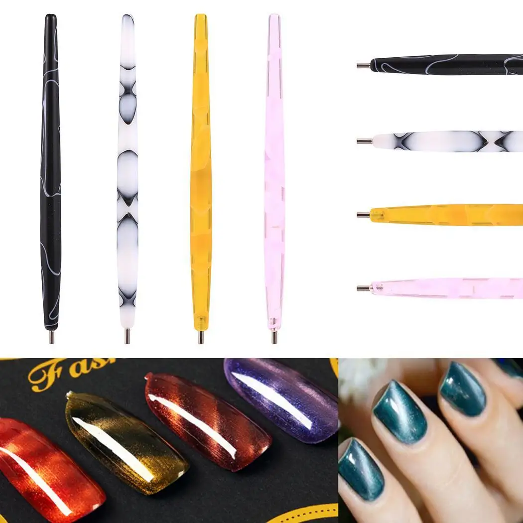 Для женщин Nail Art Pen кошачий глаз Магнитный белый желтый розовый черный Инструмент