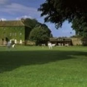 Крикет матч на зеленый в Crakehall бедале Северный Йоркшир Англия плакат печать (18x6) |