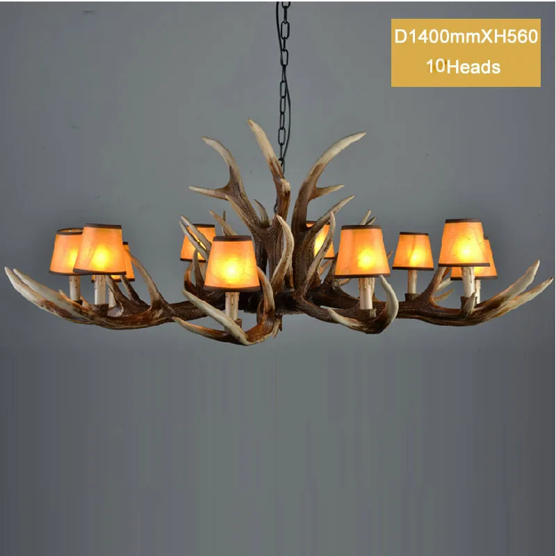 

6/10 Heads Antlers vintage Style resin Pendant Lights with Lampshade Living room,Bar,Cafe, Dining room deer horn lamp Fixture