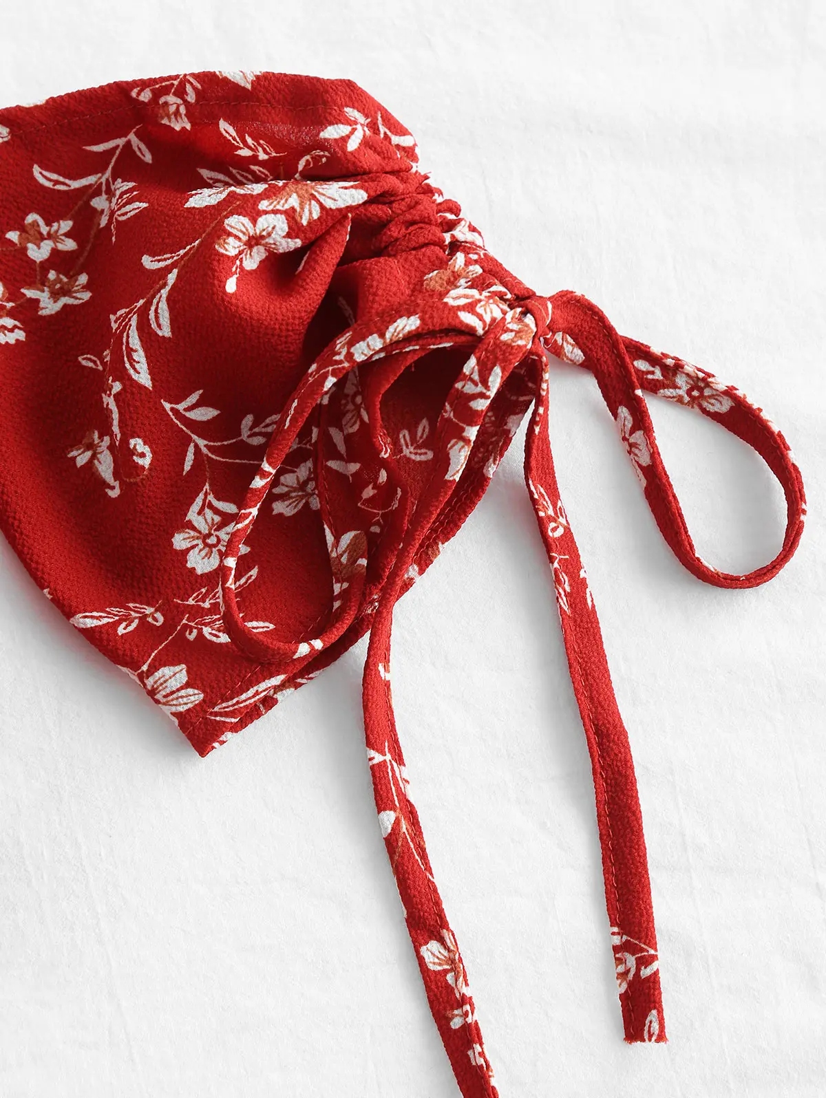 ZAFUL с открытыми плечами Cinched Цветочный женский комплект Летняя косая шея