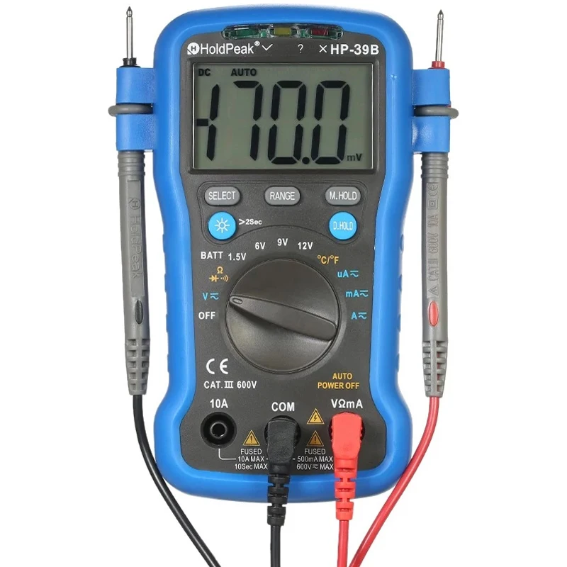 HoldPeak HP-39B Цифровой мультиметр DC/AC Измеритель Напряжения сопротивления