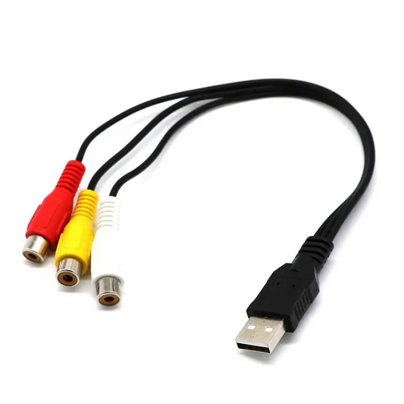 Кабель преобразователь с USB штекера на 3RCA RGB Разъем AV аудио|Кабели передачи