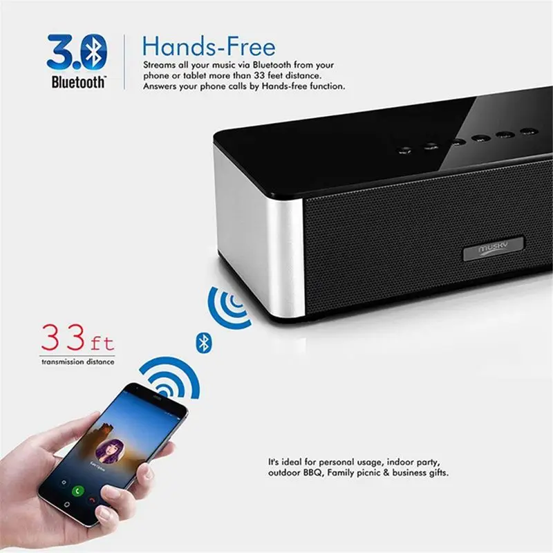 20 шт./лот мини беспроводной Bluetooth динамик Портативный Hi Fi стерео Super Bass громкий