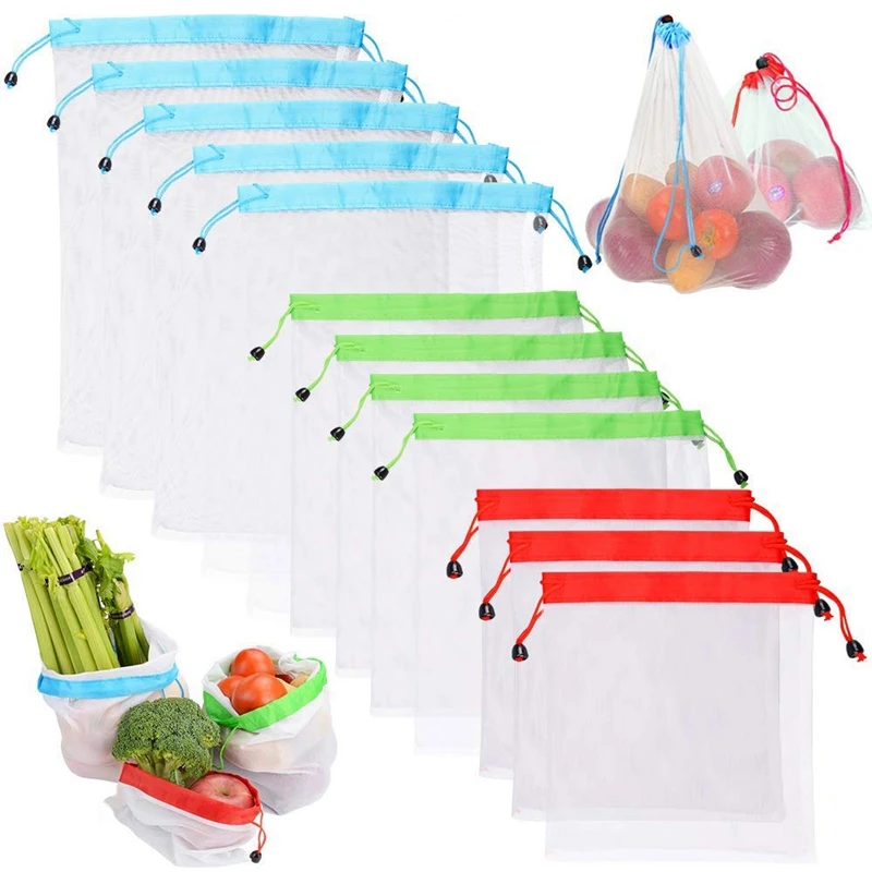 Reuable product Bags 12 упаковок сетчатые сумки для покупок просвечивающие легкая