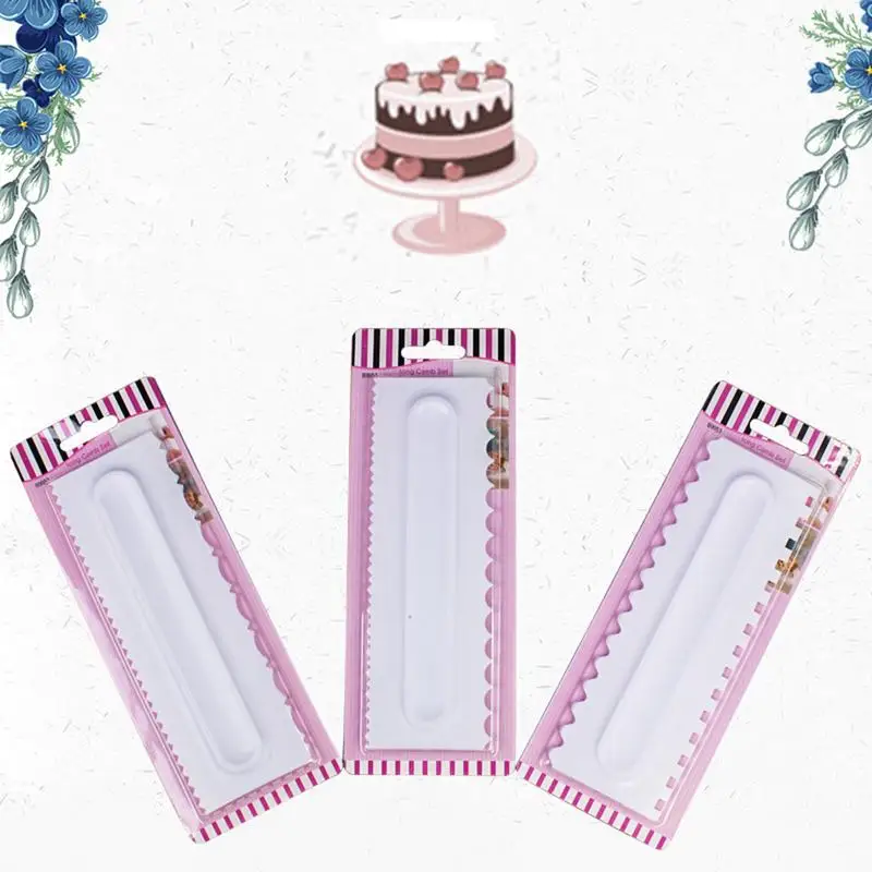 1 шт./3 шт./компл. Кондитерские ГРЕБЕНКА для глазури комплект Пластик торт скребок