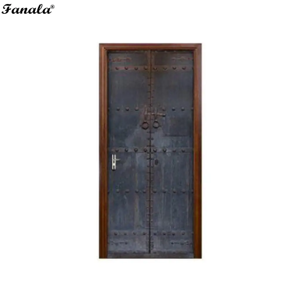 3D наклейка на дверь Ретро самоклеющиеся квадратные съемные обои живописный