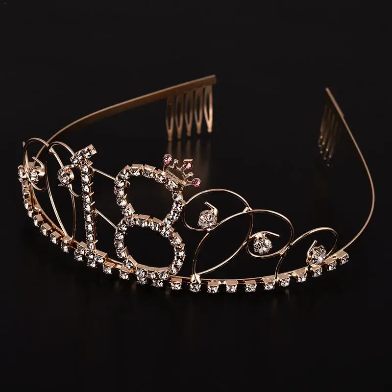 Тиара на 18 й день рождения с кристаллами Стразы корона свадебные аксессуары для